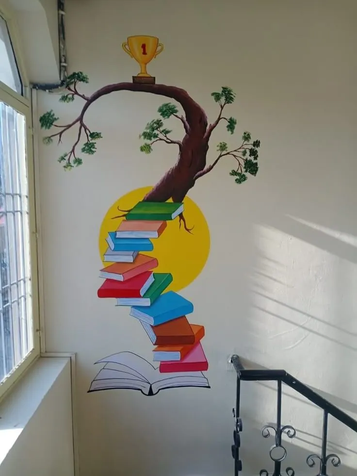 School corridor educational mural printing