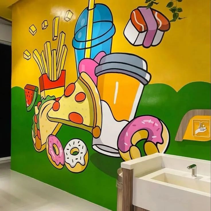 Branded restaurant wall printing
