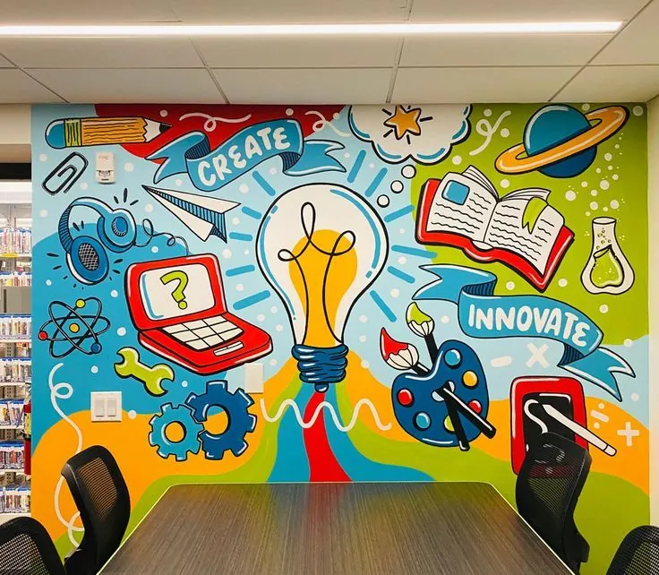 Custom art wall mural printing